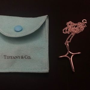 Tiffany & Co. Elsa Peretti Silver Infinity Cross Pendant Chain Necklace
